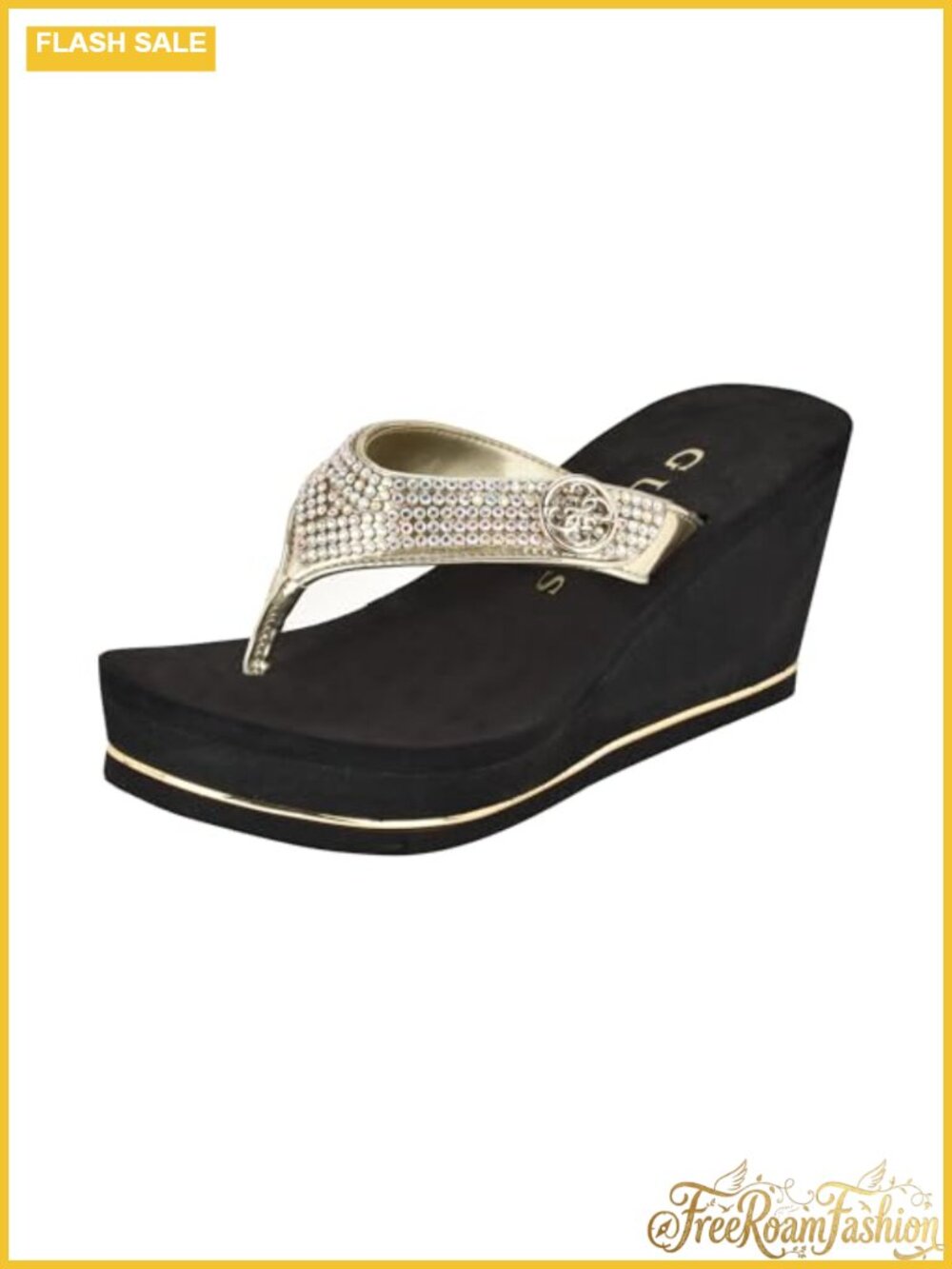 Rhinestone Embellished Wedge Sandal Open Toe Platform